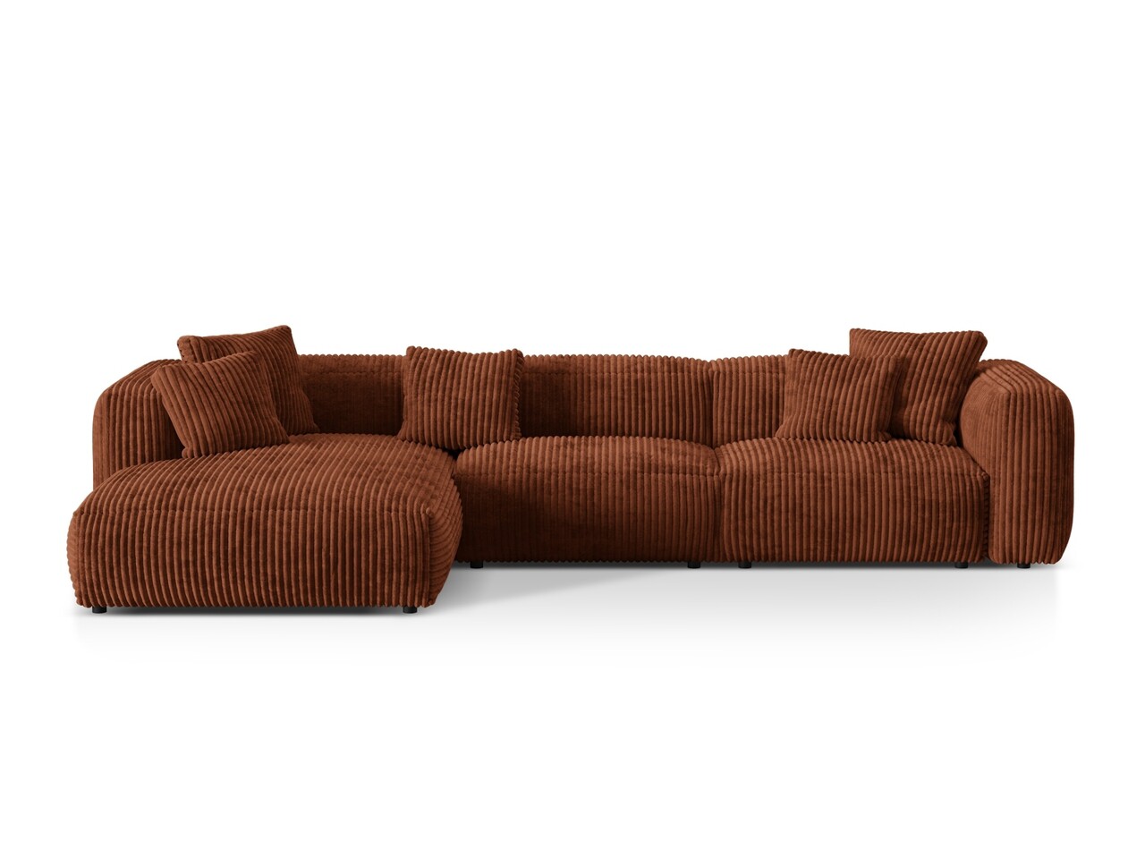 Coltar modular stanga 3 locuri, Martina-212, Micadoni Home, 332x176x75 cm, velur, caramiziu Colțare